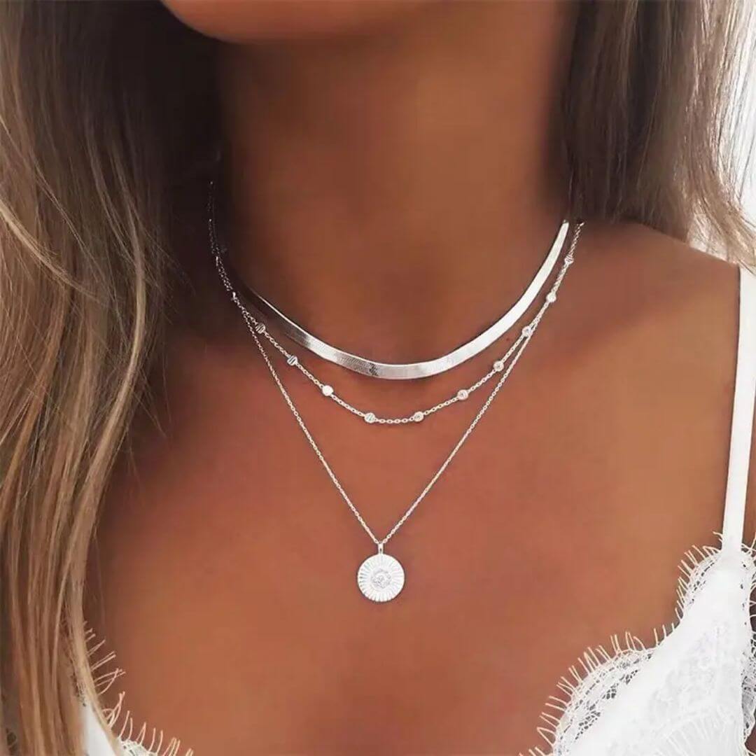 Layered Silver Chain Necklace Diane Jewelry