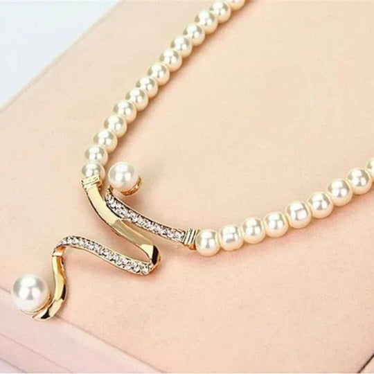 Pearl Necklace and Earring Set - Diane Jewelry