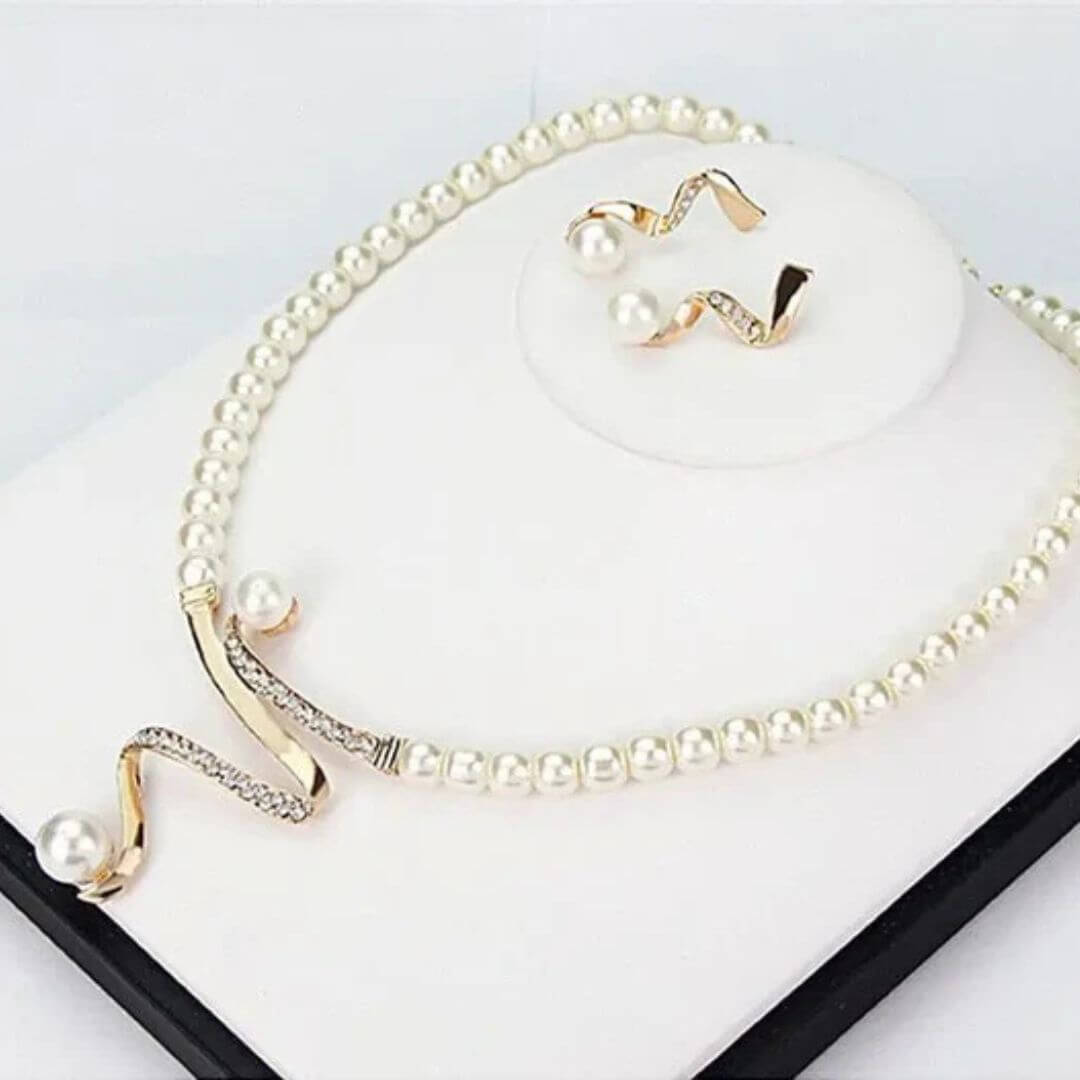 Pearl Necklace and Earring Set - Diane Jewelry