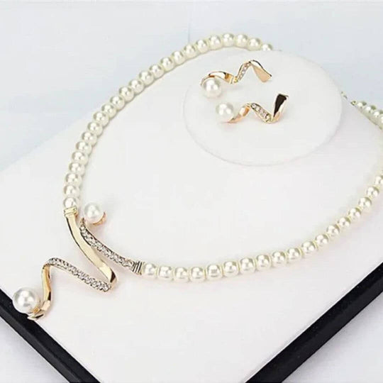 Pearl Necklace and Earring Set - Diane Jewelry