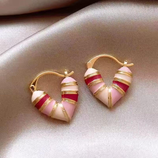 Bold Rainbow Enamel Hoop Earrings - Diane Jewelry