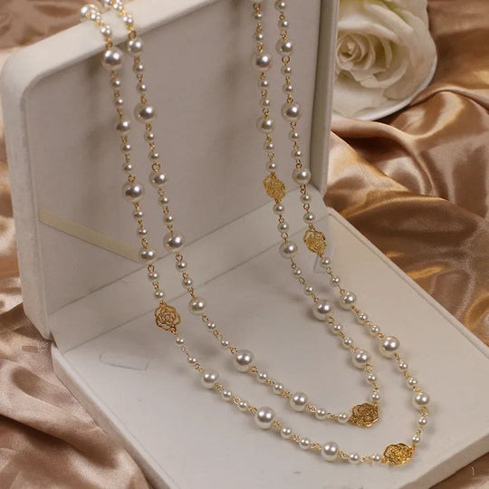 Freshwater Pearl Gold Layered Necklace - Diane Jewelry