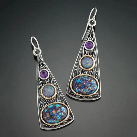Bohemian Vintage Silver Dangle Earrings - Diane Jewelry