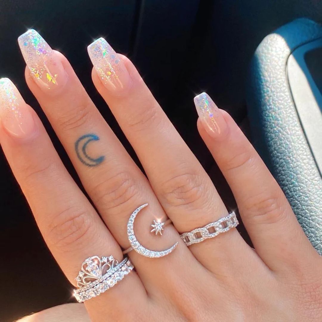 Moon and Star Ring Set - Diane Jewelry