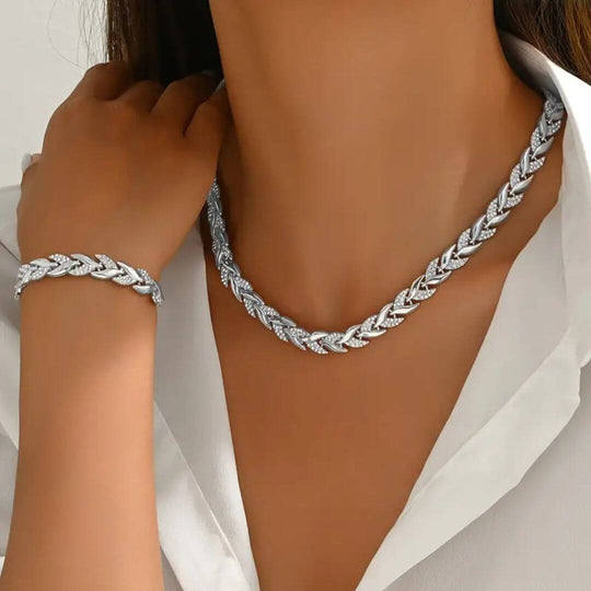 Crystal Gold Chain Jewelry Set - Diane Jewelry