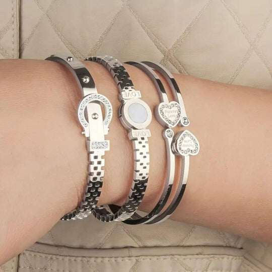 Gold Love Charm Bracelet Set - Diane Jewelry