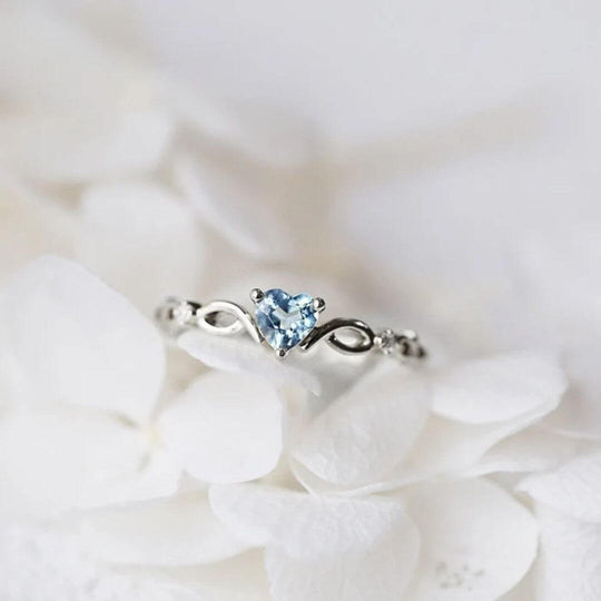 Gold Gem Heart Infinity Ring - Diane Jewelry