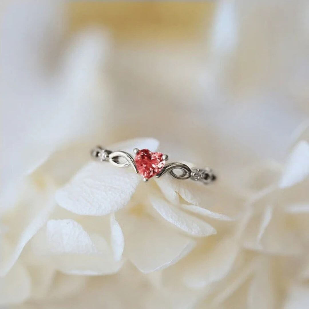 Gold Gem Heart Infinity Ring - Diane Jewelry