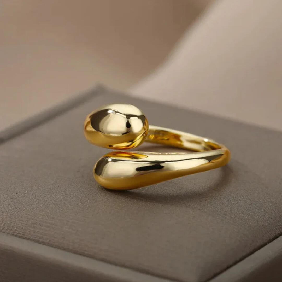 Sculptural Adjustable Gold Statement Ring - Diane Jewelry