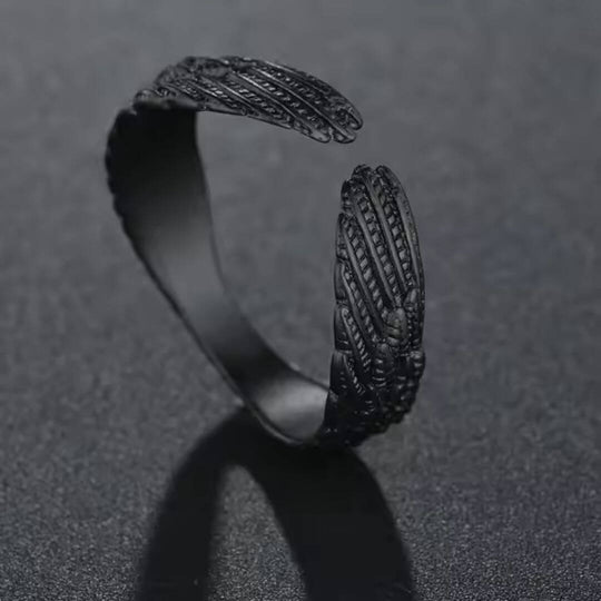 Silver Angel Wings Adjustable Ring - Diane Jewelry