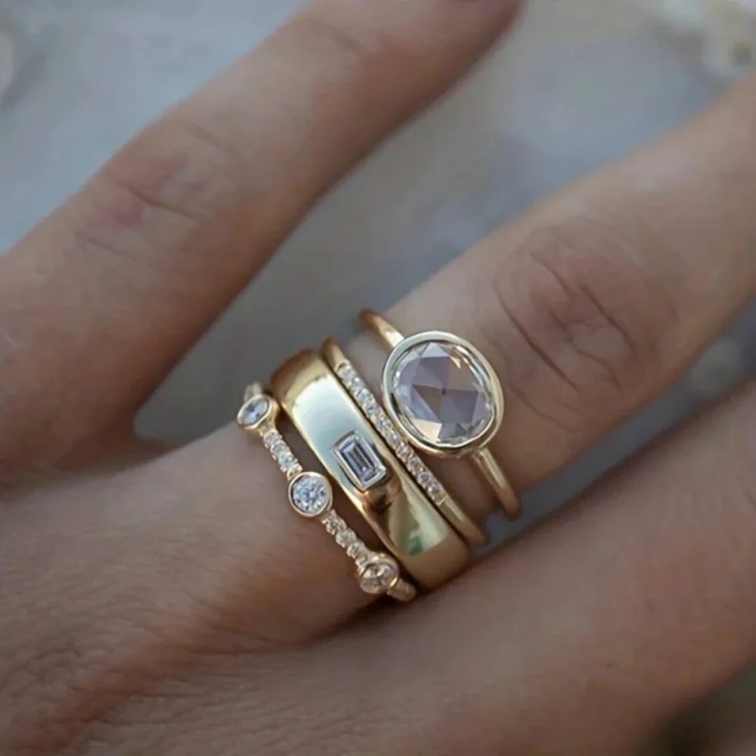 Gold Diamond Stacking Band Rings - Diane Jewelry