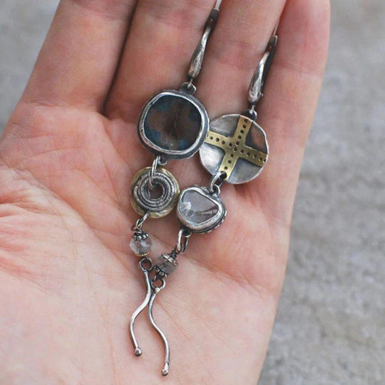 Artisan Mixed Metal Dangle Earrings - Diane Jewelry