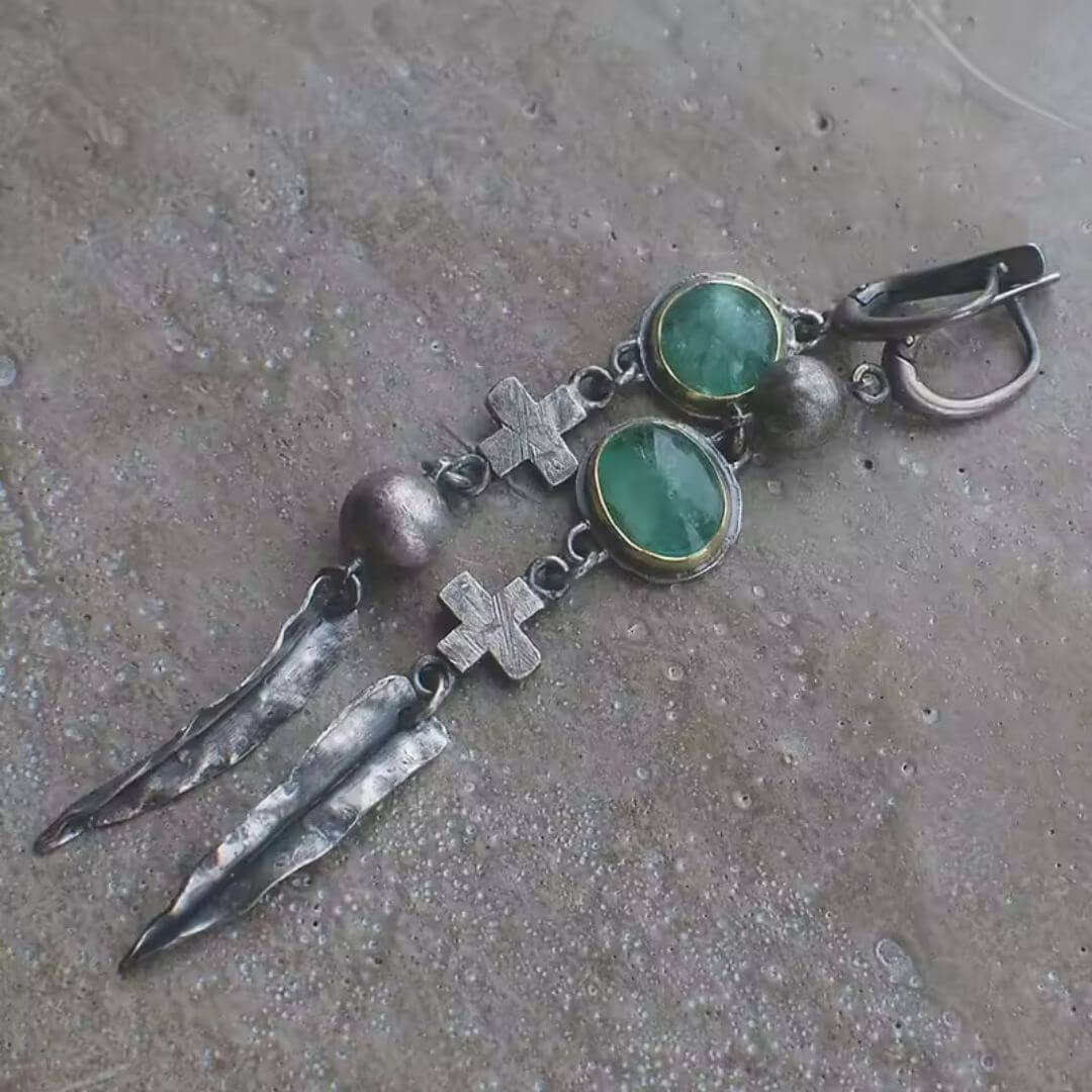 Artisan Mixed Metal Dangle Earrings - Diane Jewelry