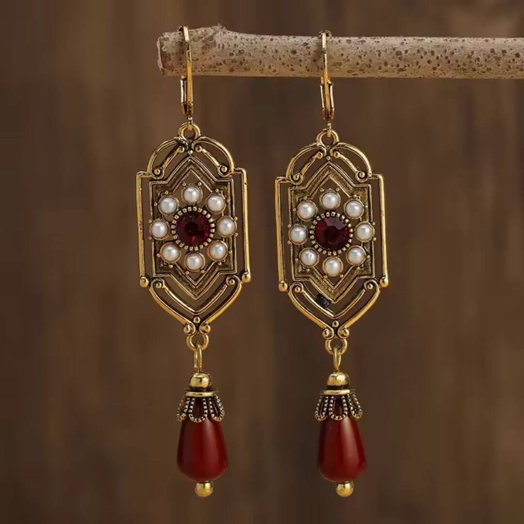 Vintage Pearl Drop Dangle Earrings - Diane Jewelry