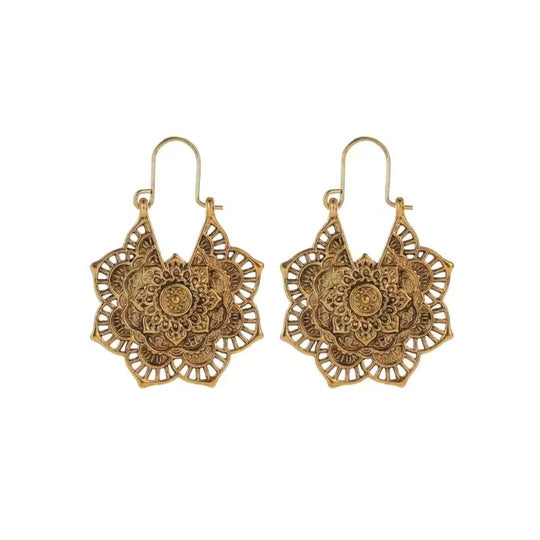 Boho Mandala Antique Dangle Earrings - Diane Jewelry