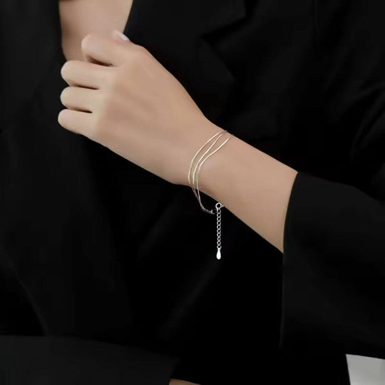 Dainty Silver Heart Chain Bracelet - Diane Jewelry