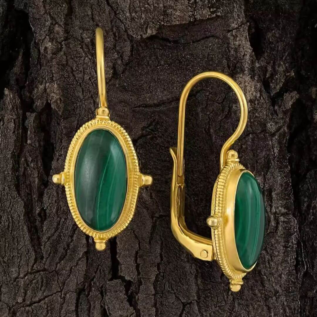 Blue Gold Drop Earrings - Diane Jewelry