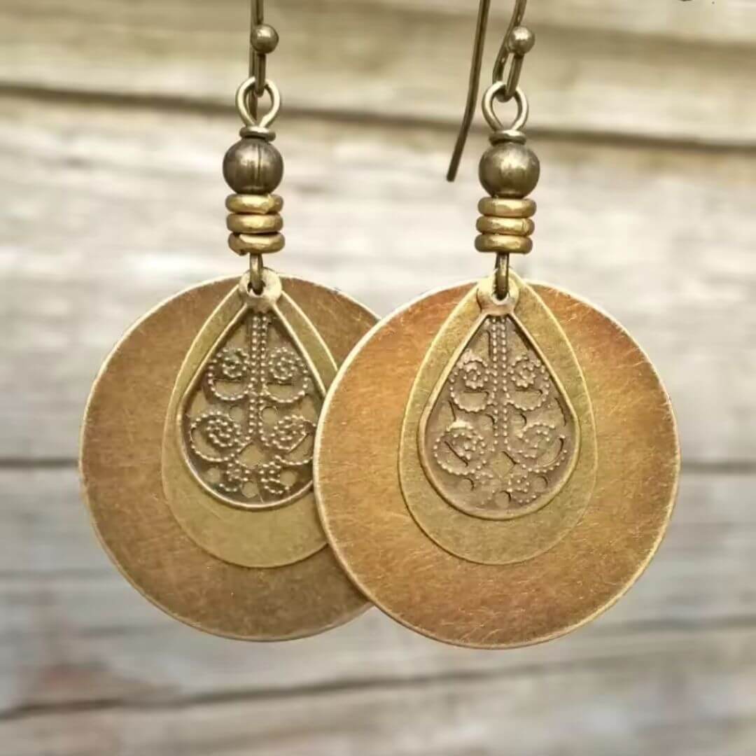 Boho Sunflower Turquoise Dangle Earrings - Diane Jewelry