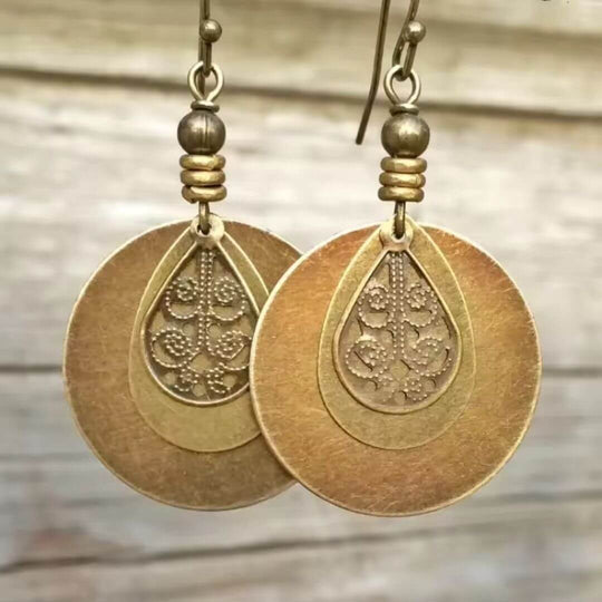 Boho Sunflower Turquoise Dangle Earrings - Diane Jewelry