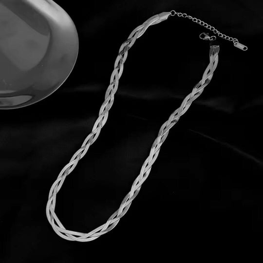 Braided Gold Silver Chain Necklace - Diane Jewelry