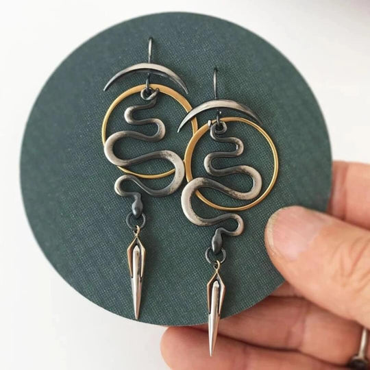 Boho Snake Dangle Drop Earrings - Diane Jewelry