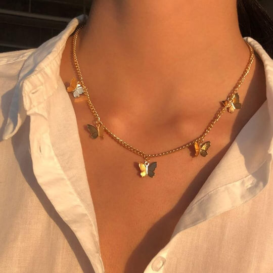 Butterfly Charm Chain Necklace - Diane Jewelry