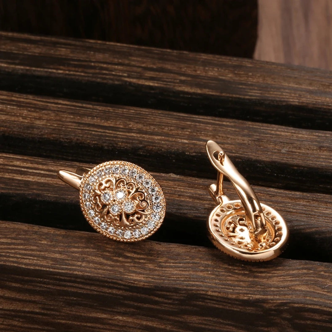 Vintage Gold Crystal Earrings - Diane Jewelry