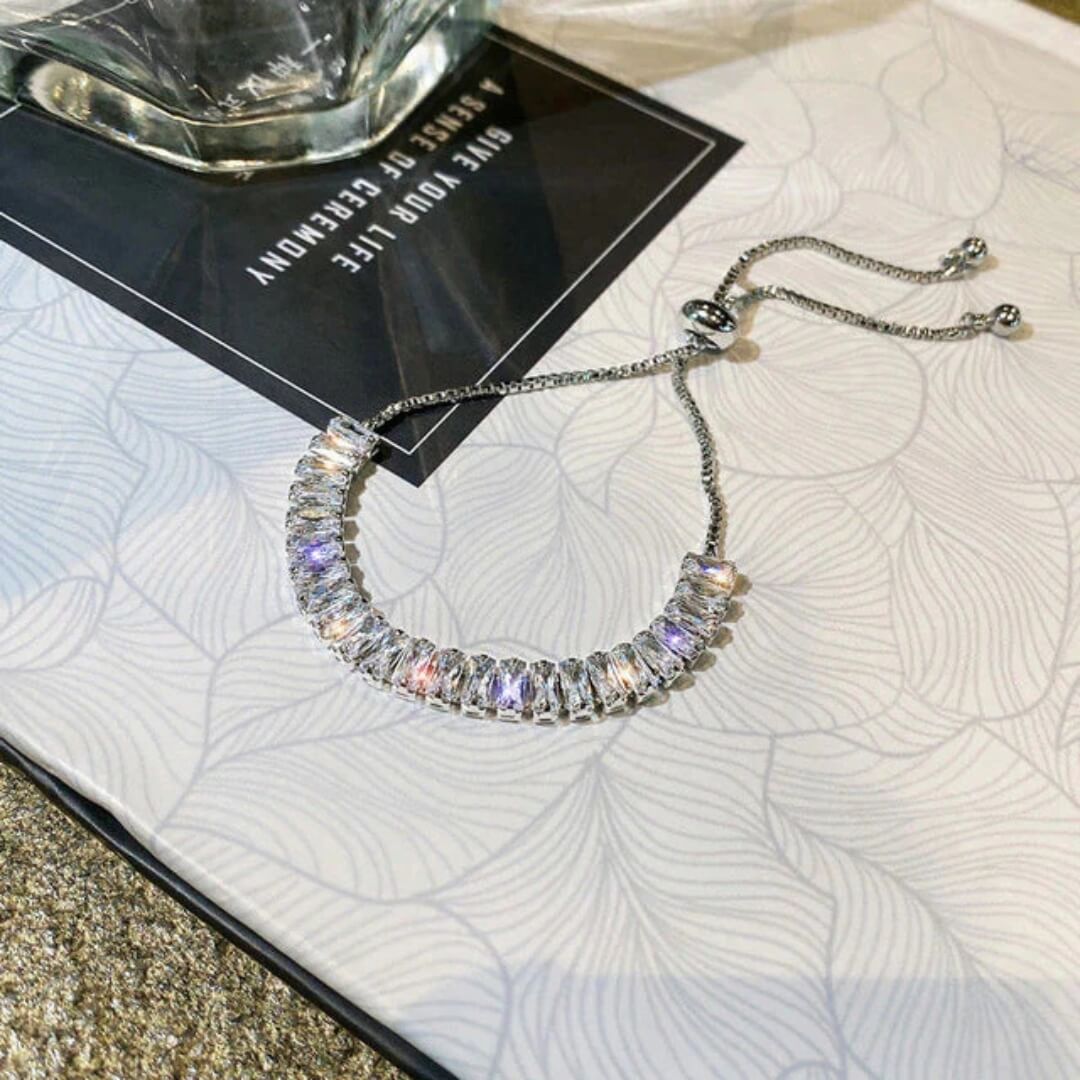 Elegant Baguette Crystal Bracelet - Diane Jewelry