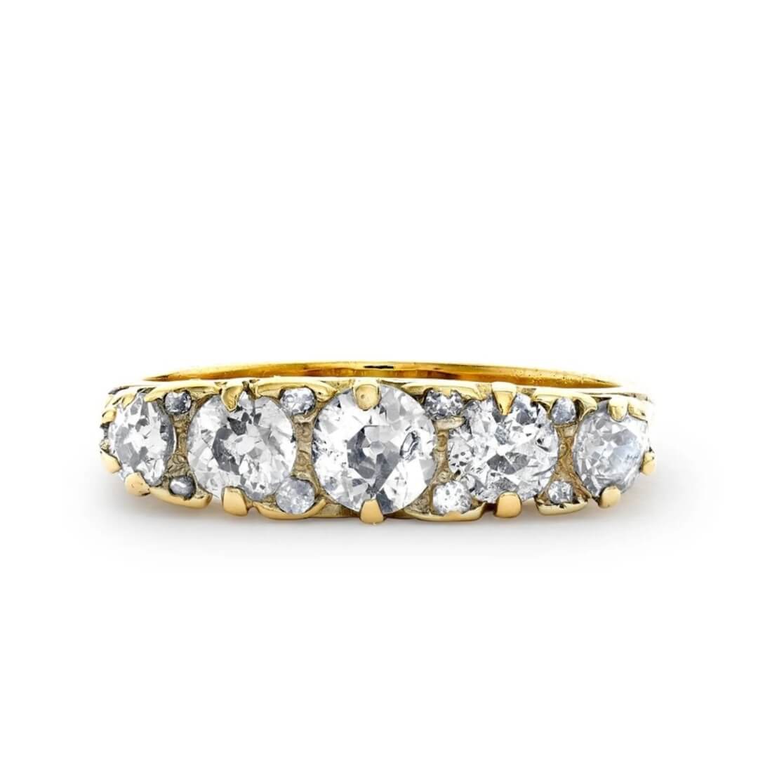 Vintage Gold Five-Stone Ring - Diane Jewelry