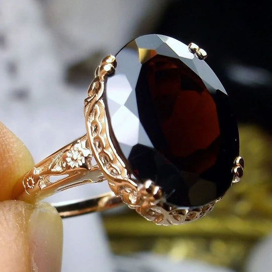 Vintage Black Stone Filigree Ring - Diane Jewelry