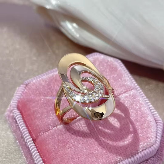 Abstract Rose Gold Statement Ring - Diane Jewelry