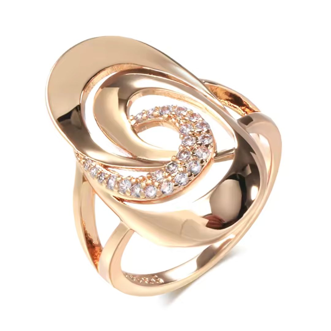 Abstract Rose Gold Statement Ring - Diane Jewelry