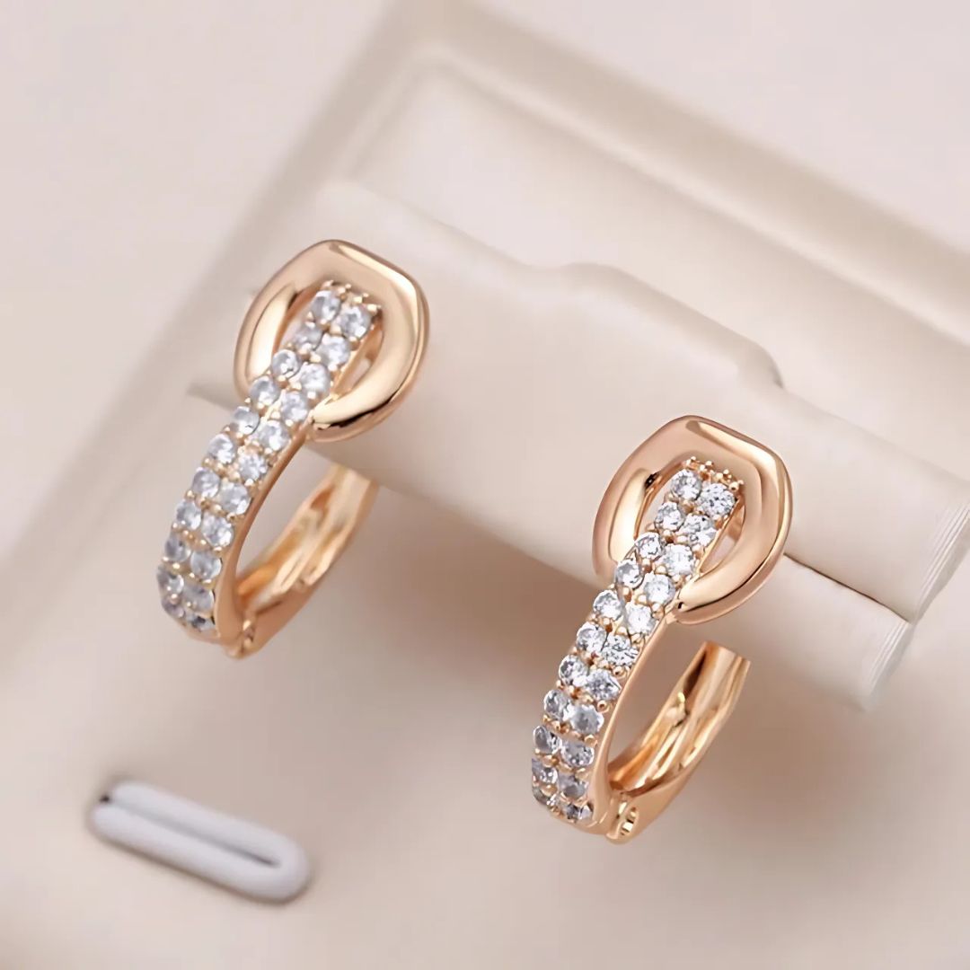 Crystal Buckle Hoop Earrings - Diane Jewelry
